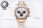 QF Best Replica Rolex Daytona Swiss 4130 Mechanical White Dial Rose Gold Watch for Sale 